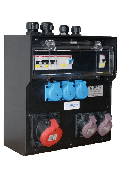 GIFAS Vollgummiverteiler 7700, Eingang: 2 Kabelverschraubungen M 32 von oben, 279790