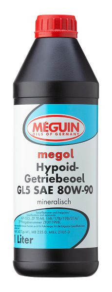 Meguin megol Hypoid-Getriebeöl GL5 SAE 80W-90, Dose Kunststoff, VE: 1 Liter, 4868