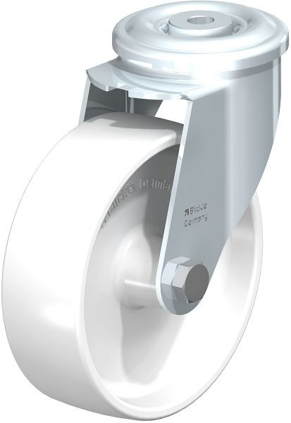 Blickle LER-PPN 150G Stahlblech-Lenkrolle mit Rückenloch, Polypropylen, Weiß, 762902