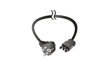 bott Anschlusskabel 230V 3m Schuko Schuko-Winkelstecker / GST18 schwarz, 43503001