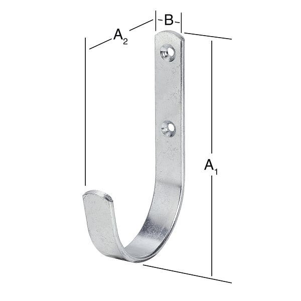 Vormann Wandhaken 120 x 63 x 17 mm, verzinkt, VE: 20 Stück, 000283003Z