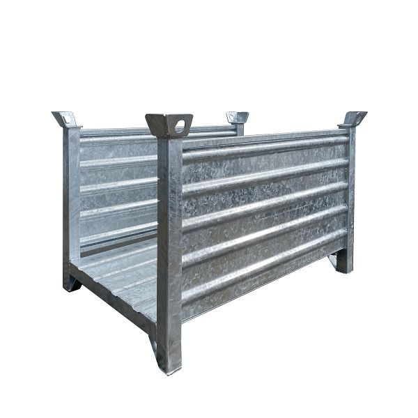 Eichinger Industrie Lagergestell mit Wänden auf der Längsseite, 2000 kg, LxBxH 1000x800x750 mm, feuerverzinkt, 13250100002000