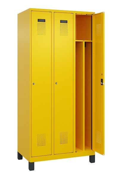 C+P Spind Evolo PLUS, mit Füßen, 3 Abteile, 1950x900x500mm, 1023/1023, Verschluss Zylinderschloss, 049010-30F S10049