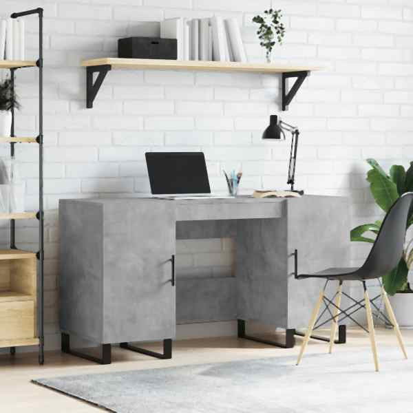 vidaXL Schreibtisch Betongrau 140x50x75 cm Holzwerkstoff, 829576