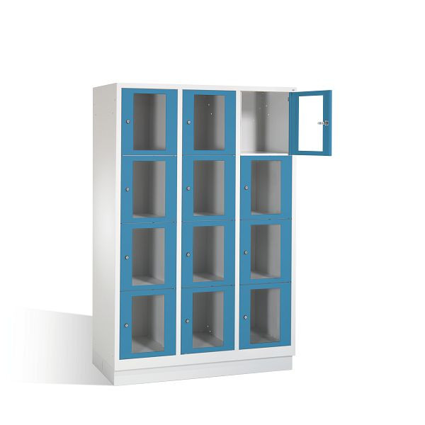 C+P Schließfachschrank Classic, H1800xB1200xT500mm, Farbe: Lichtgrau / Lichtblau, 8020A324 S10004