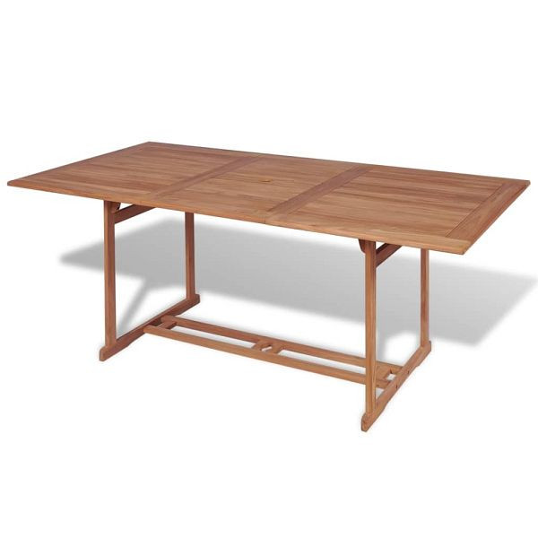 vidaXL Gartentisch 180x90x75 cm Teak Massivholz, fein geschliffen, 43034