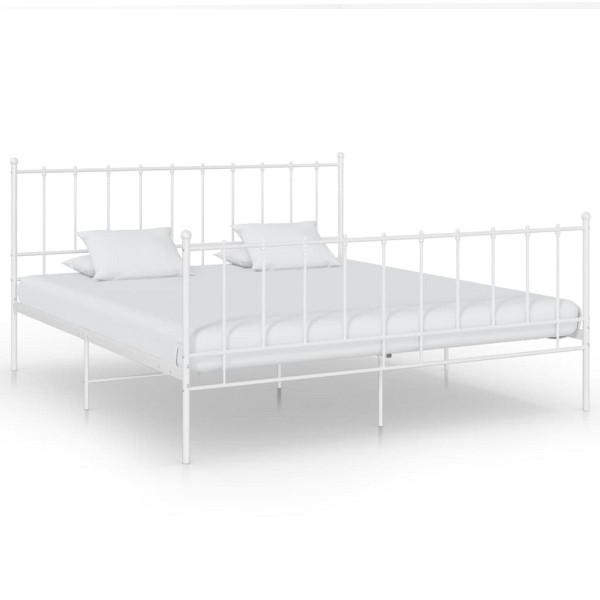 vidaXL Bett Weiß Metall 140x200 cm, 324956, 8720286163344