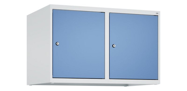 C+P Schrankaufsatz Classic PLUS, Aufsatzschrank, 7035/5023, Zylinderschlösser, 500x800x500mm, 2 Abteile, 080090-22 S10020