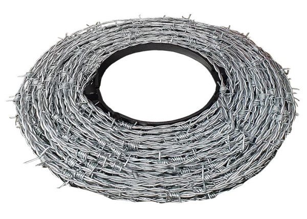 Schake Stacheldraht aus dickverzinkten Drähten2 - drahtig, 4 - spitzig Spitzenabstand: 100 mm Stärke: 2,5 mm, 3B156-5