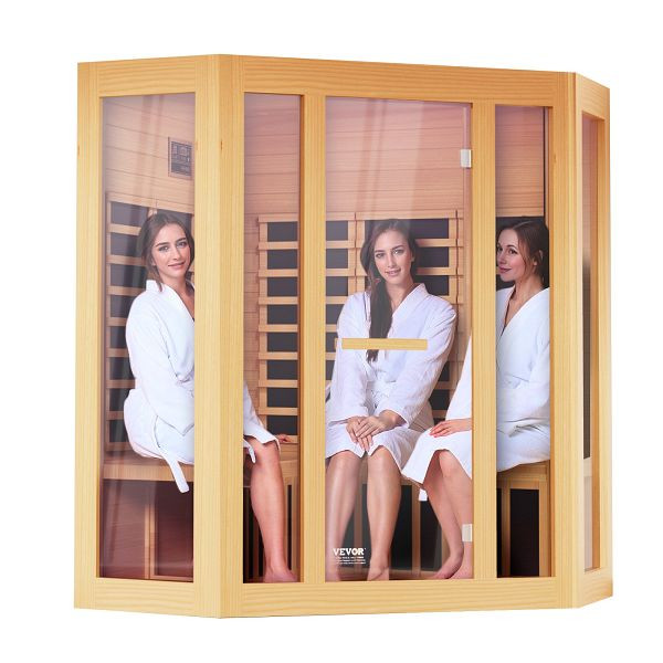 VEVOR Infrarotkabine Infrarotsauna Wärmekabine Saunakabine 3-4 Personen 2470W, YHWMZSNF34RT4B89HV2