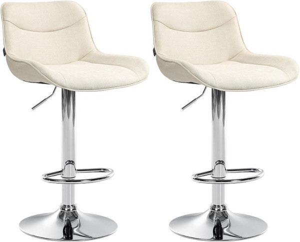 CLP Barhocker Vonore Stoff chrom, creme, VE: 2 Stück, 325230