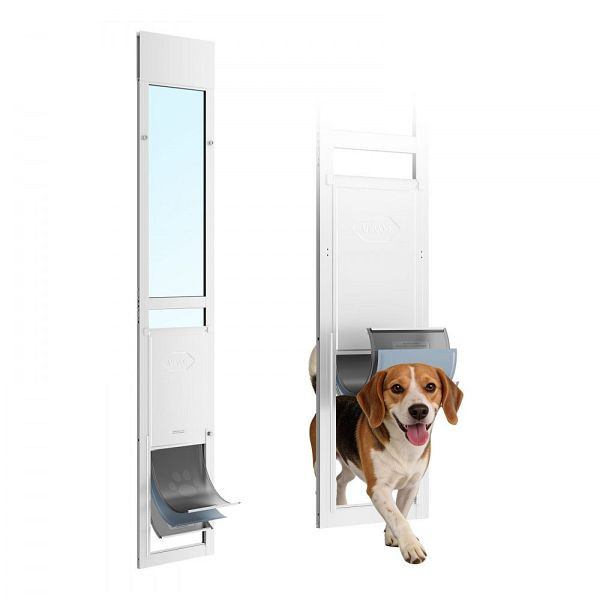 VEVOR Höhenverstellbare Hundeklappe 1927-2049 mm, Aluminiumrahmen, abschließbar, für große Hunde, Haustiertüren, HDGMLXCKJBLMYXN9B001V0