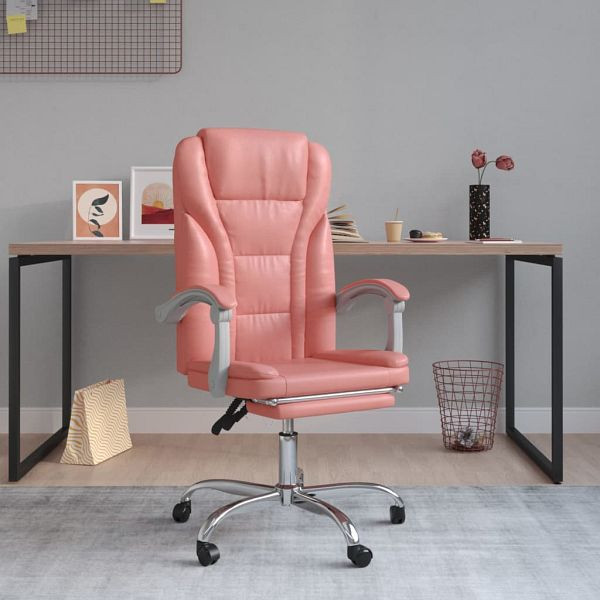 vidaXL Bürostuhl mit Liegefunktion Rosa Kunstleder, 349701