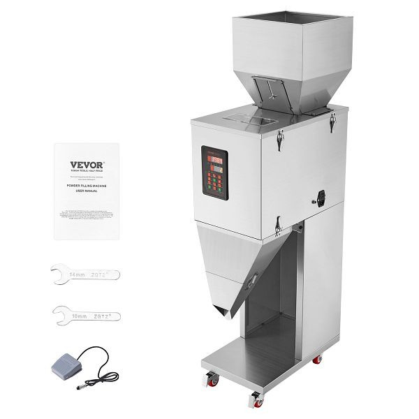 VEVOR Partikelfüllmaschine, 20–5000 g, automatische Füllmaschine mit Fußpedal, Edelstahl-Wiegefüllmaschine, LDSKLFZJBZD2TTCXTV2