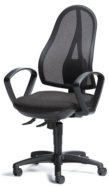 Deskin Bürodrehstuhl COMFORT NET inkl. Armlehnen, Permanentkontakt-Mechanik, Bezug Stoff Basic G, Farbe anthrazit, 275602