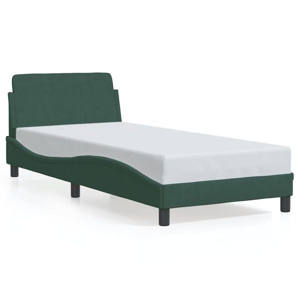 vidaXL Bettgestell mit Kopfteil Dunkelgrün 80x200 cm Samt, 373075