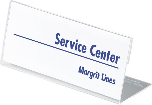 DURABLE Tischaufsteller in L-Form, Schild weiß, 150 x 64 mm, 10 Stück, 8054 19