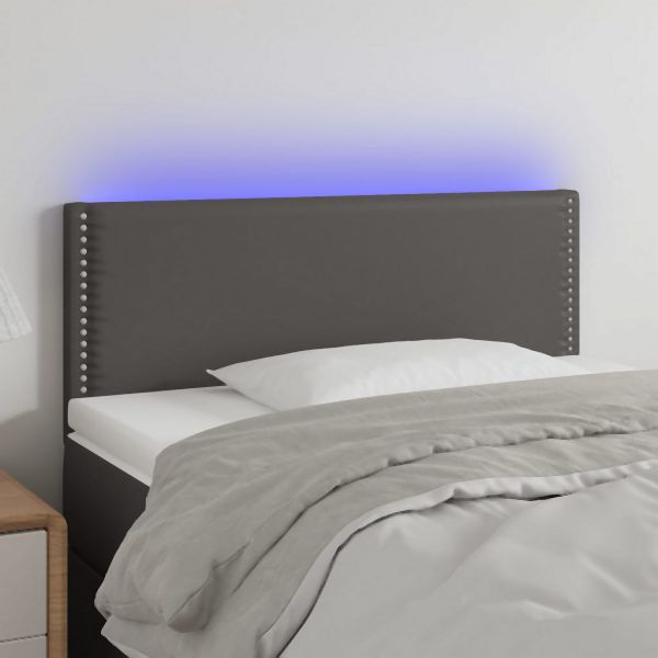 vidaXL LED Kopfteil Grau 80x5x78/88 cm Kunstleder, 3121548