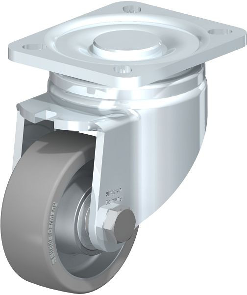 Blickle LH-ALTH 80K-AS Stahlblech-Lenkrolle, Schwerlast-Ausführung, mit Anschraubplatte, Blickle Extrathane®, Grau, 852509