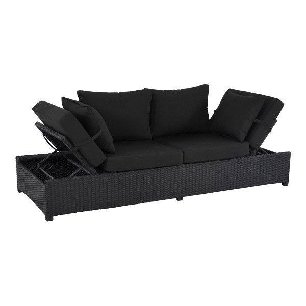 Lesli Living Loungebank Roma Schwarz 210x80x66cm, 41439