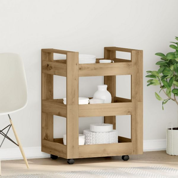 vidaXL Küchenwagen Artisan Eiche 60x45x80 cm Ingenieurholz, 862118