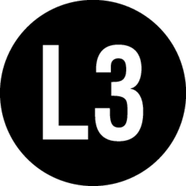 Schilder Klar Maschinenkennzeichnung Wechselstromnetz Außenleiter 3, 16 mm Folie selbstklebend, VE: 100 Stück, 337/62