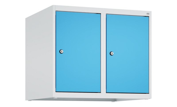 C+P Schrankaufsatz Classic PLUS, Aufsatzschrank, 7035/5012, Zylinderschlösser, 500x600x500mm, 2 Abteile, 080090-20 S10019