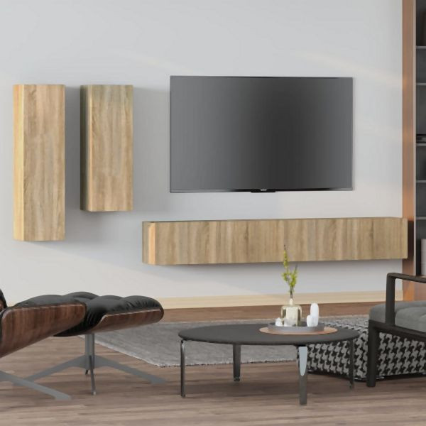 vidaXL 4-tlg. TV-Schrank-Set Sonoma-Eiche Holzwerkstoff, 3114632