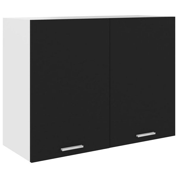 vidaXL Hängeschrank Schwarz 80x31x60 cm Holzwerkstoff, 801277