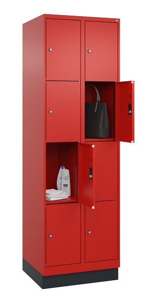 C+P Schließfachschrank Evolo PLUS, mit Sockel, 8 Fächer, 1950x600x500mm, 3020/30, 049020-204 S10025