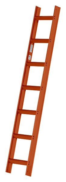 HYMER Dachauflegeleiter, RAL 8004 ziegelrot beschichtet, 7 Sprossen, Länge 1,95 m, 409607