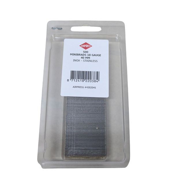 Airpress Minibrads / Stauchkopfnägel, 40 mm, Edelstahl rostfrei, 500 Stück, 4302041