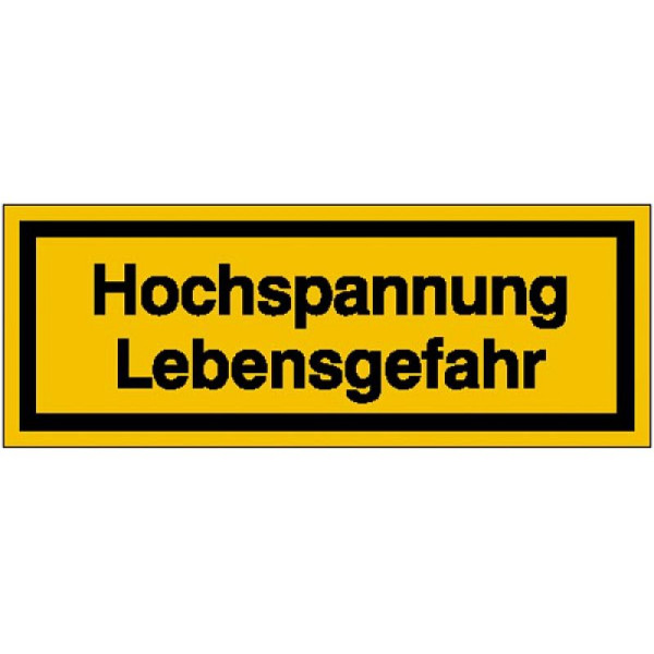 Stein HGS Elektrokennzeichnung/Warnschild, Hochspannung Lebensgefahr, 52 x 18 mm / Folie, selbstklebend, 21.1297