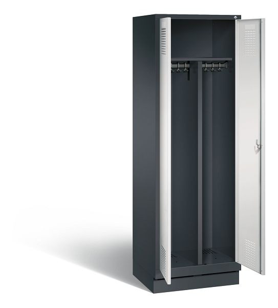 C+P Schwarz-Weiss-Spind Evolo, H1800xB610xT500mm, Farbe: Schwarzgrau / Lichtgrau, 48022-20 S10114