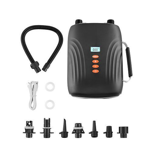VEVOR Paddleboard Pumpe (20 PSI), zweistufig, Akku, 12V DC Autoanschluss, Aufblasen & Entleeren für Schlauchboote, JBDDQB20PSICGESMYV9