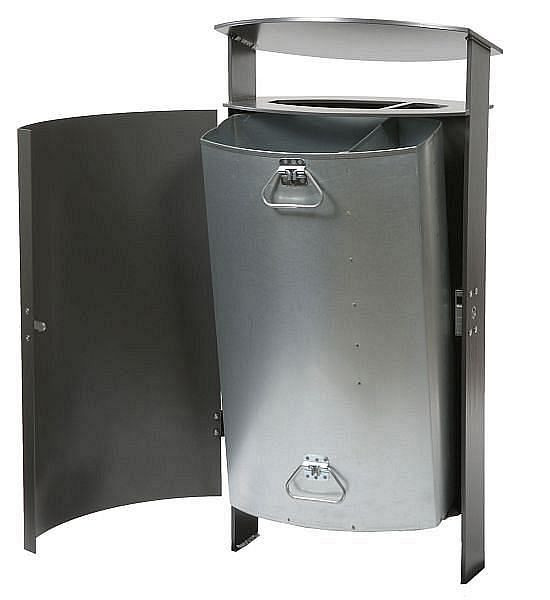 Renner Stand-Abfallbehälter ca. 70 L, mit Ascher, zum Einbetonieren, feuerverzinkt und pulverbeschichtet, anthrazit-eisenglimmer, 7092-30PB DB703