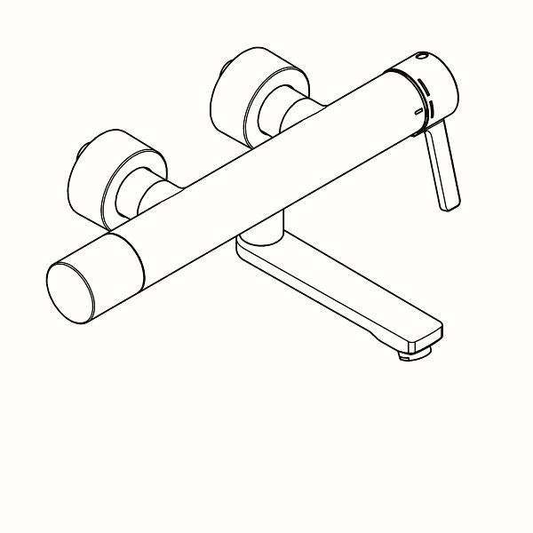 KWC Einhebel-Thermostat, F5, Wandbatterie, thermostatisch gesteuerte Mischkartusche, Messing poliert verchromt, Ausladung 255 mm, 6 V Batterie, 3600003852
