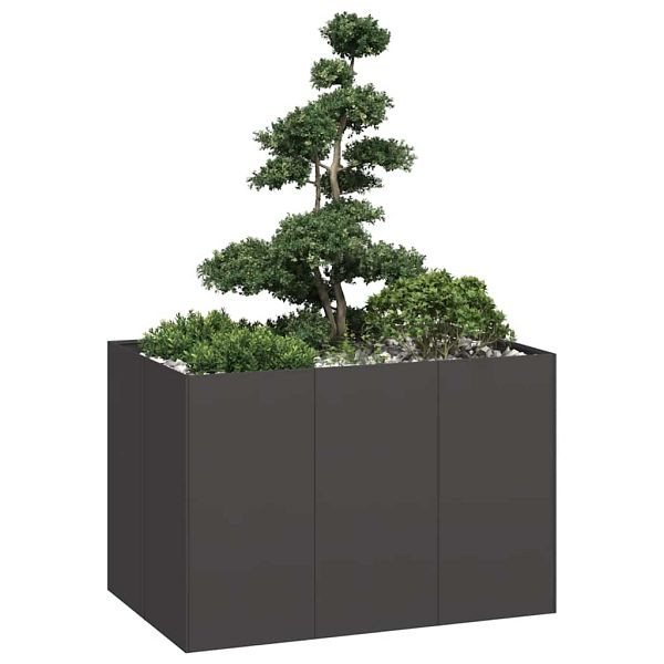 vidaXL Pflanzkübel Schwarz 120x80x80 cm Stahl, 860787, 8721158676702