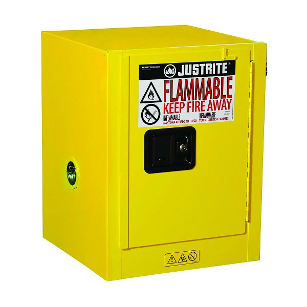 Justrite Countertop Sure-Grip EX Sicherheitsschränke 89-CT, 56 x 43 x 43 cm, Gelb, 1 Tür manuell schließen - 1 Einlegeboden, JCB8904001