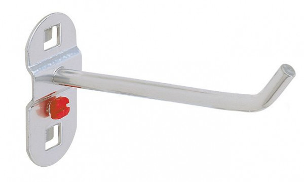 Kappes RasterPlan Werkzeughalter alufarben, L 100 mm, mit schrägem Hakenende, Ø 6 mm, 4040.00.0201