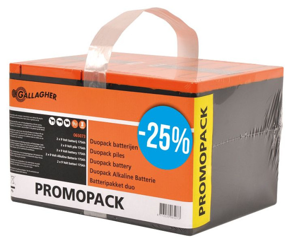 Gallagher Duopack Alkaline Batterie 2x 9V/175Ah - 190x125x160mm, VE: 2 Stück, 065073