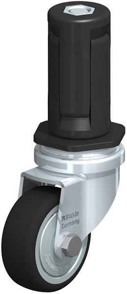 Blickle LRA-PATH 50K-FK-ER04 Apparate-Lenkrolle mit Expander, Thermoplastisches Polyurethan, Grau, 848581