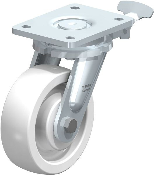 Blickle LO-SPO 150K-RI4 Stahlgeschweißte Schwerlast-Lenkrolle, Polyamid, Weiß, 319269