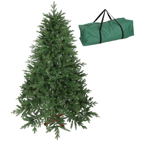 HOMCOM Künstlicher Weihnachtsbaum, realistisches Aussehen, klappbare Zweige, Holzsockel, 83C-156V01GN