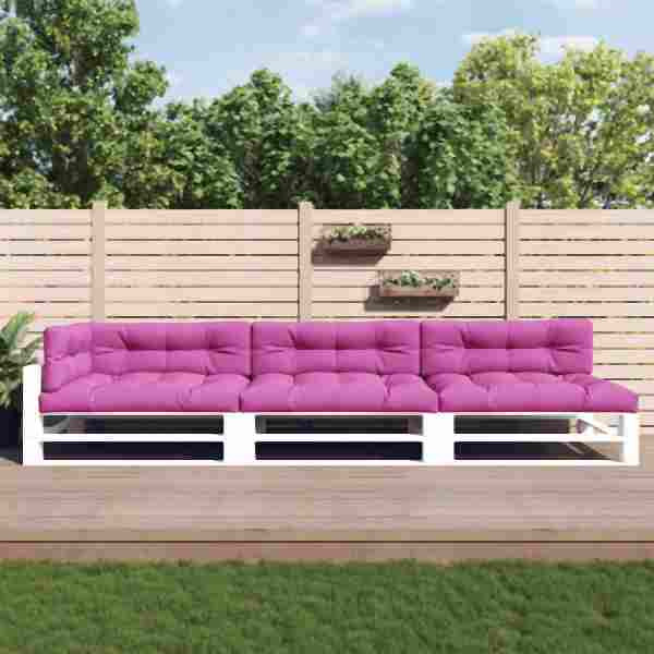 vidaXL Palettenkissen 7-tlg. Rosa Stoff, Polyester, 3188923