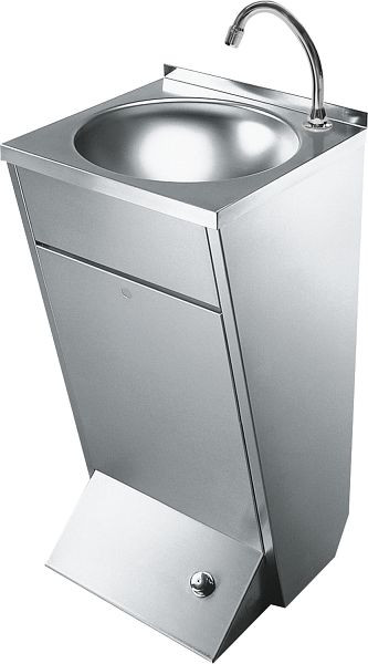 KWC Einzelwaschtisch, Anima, Edelstahl, 450x850x451 mm, Fußbetätigung, 2000057084