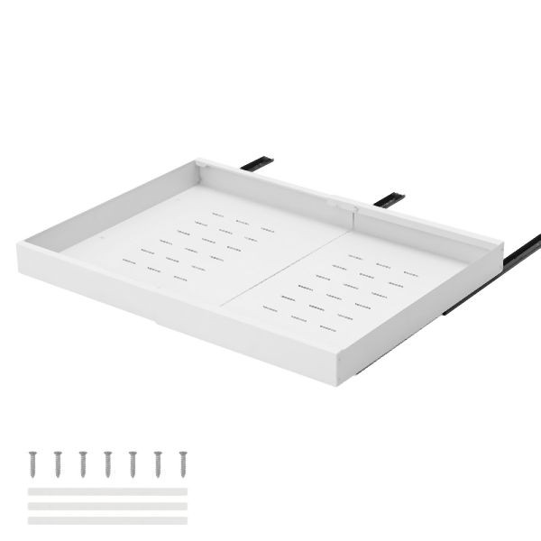 HOME NATURE WOHNKONZEPT Küchenschrank Ausziehschublade, 1er Set, mit Klebehalterung ohne Bohren, 68x42x7,5cm, Karbonstahl, Weiß, YQ0230