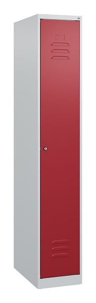 C+P Umkleidespind Classic PLUS mit Mitteltrennwand, 1700x300x500mm, 7035/3003, Zylinderschloss, 0800007-10F S10014