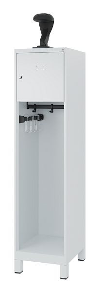 C+P Feuerwehrspind Evolo, Modell YOUNGSTER, 1 Abteil, H1530xB400xT500 mm, Lichtgrau, Füße, 0490015-12 S10012