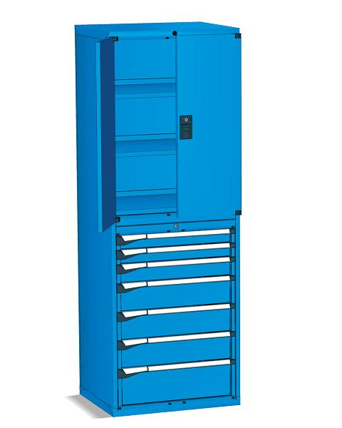 Fami Master Schubladenschrank KEY COMFORT C0, 36x27 Einheiten, mit 7 Schubladen, B 714 mm T 598 mm H 2000 mm, dunkelgrau RAL7000, M32A200C010FY01